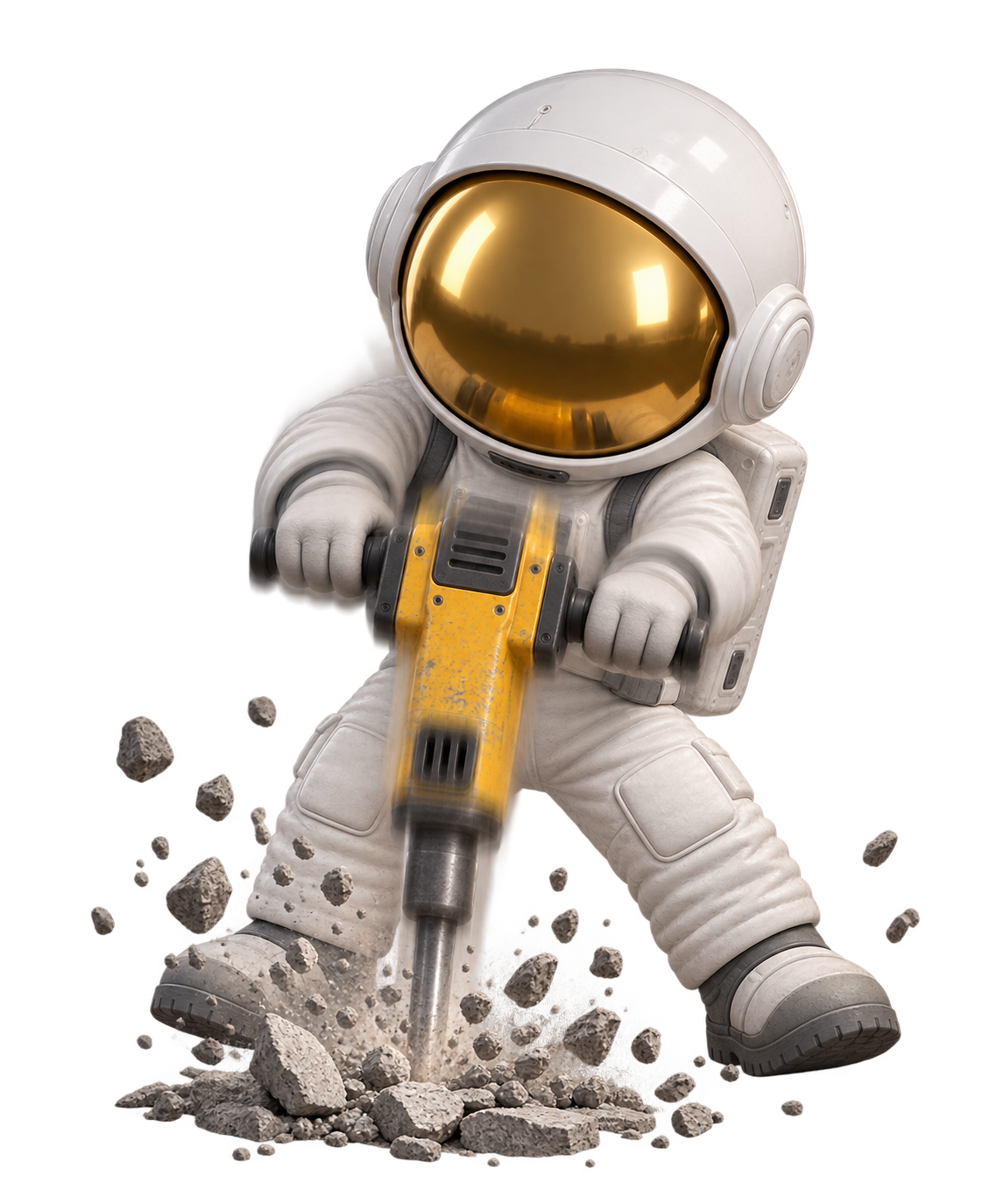 Maskot EMATIX – astronaut s sbíječem